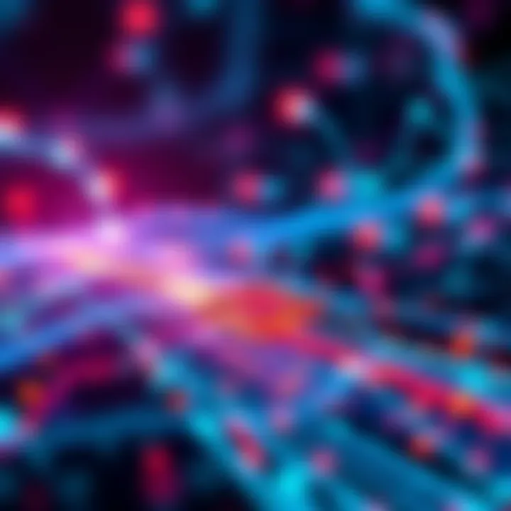 A visual representation of Fast PoW technology, showcasing fast transactions with blockchain symbols.