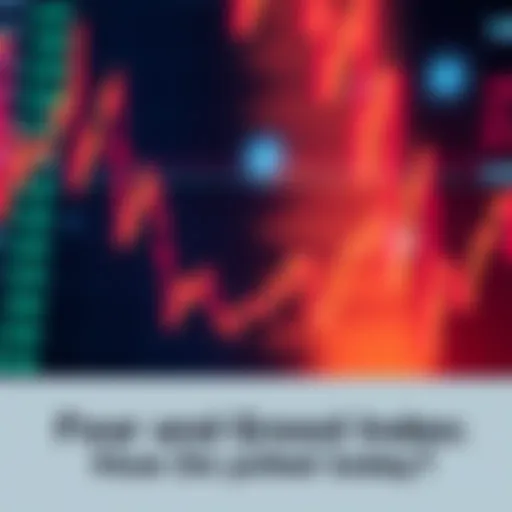 A graphical representation showing the current levels of fear and greed in the market, with fluctuating lines and indicators.