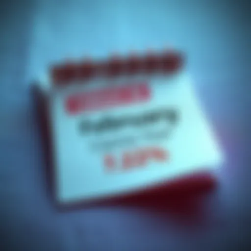 A calendar page marked for February with a bold note about claiming 7.2% of original claims