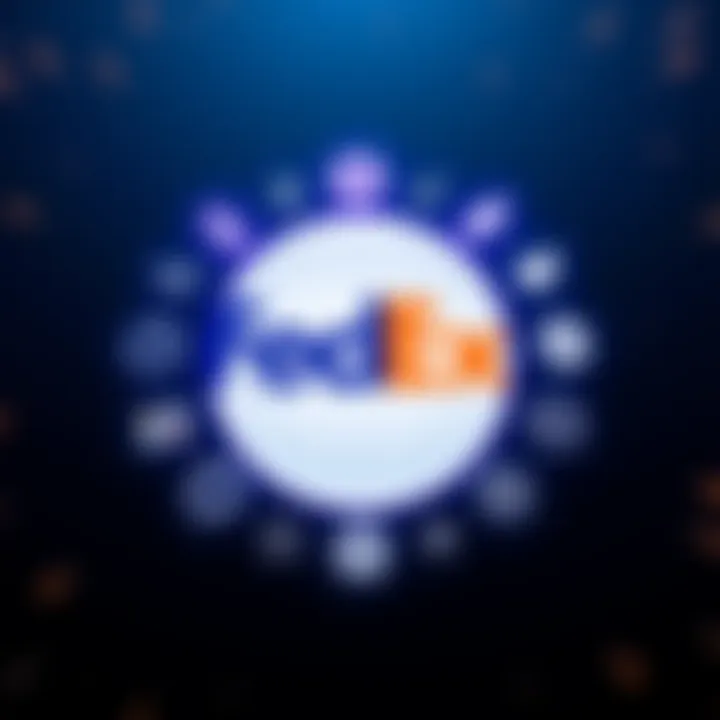 FedEx logo with various competitor logos around it, symbolizing collaboration on the Hedera platform.