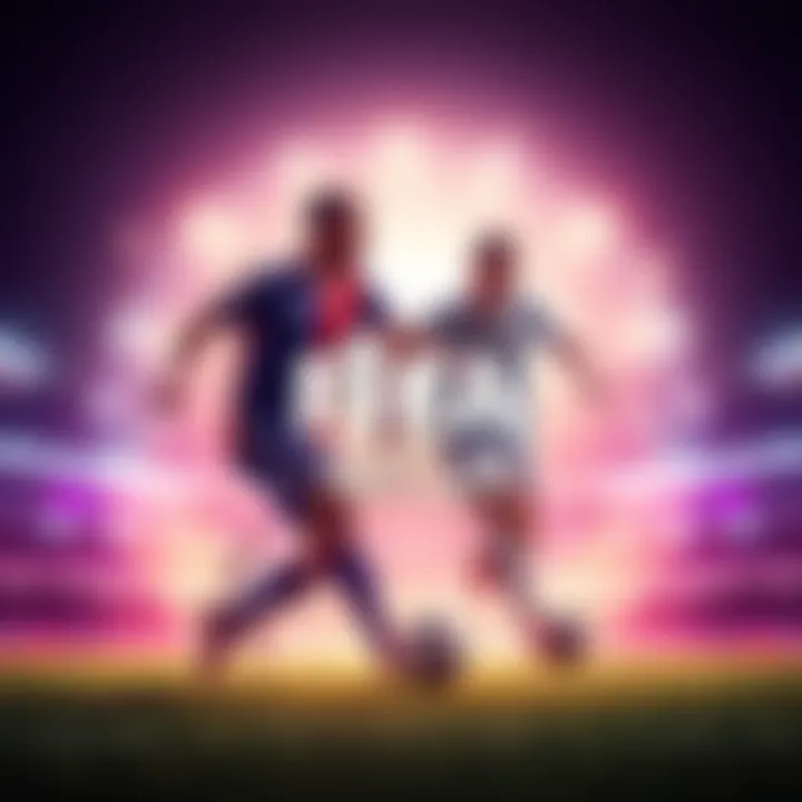 Graphic showing FIFA's new Ethereum-compatible blockchain for NFTs with soccer elements