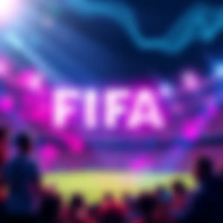 FIFA Ticketing Revolution with Blockchain A visual representation of blockchain technology integrated into FIFA ticketing, showcasing digital ticket rights with a football theme.