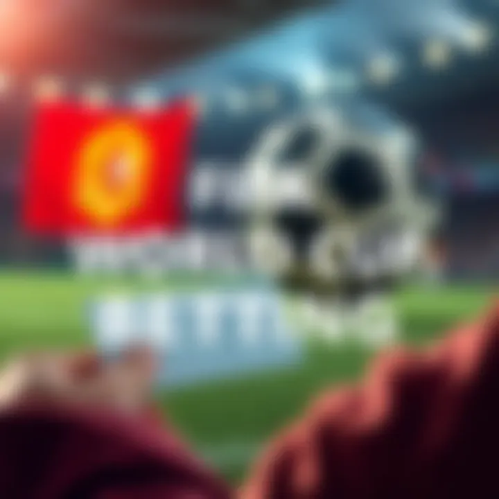 A person placing a bet on Spain for the FIFA World Cup with a betting slip and football in the background.