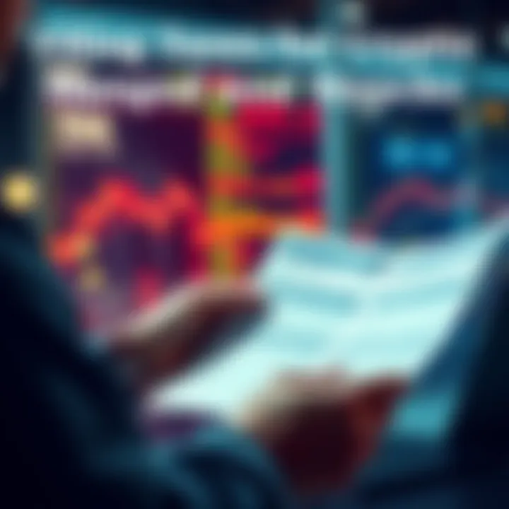 A person reviewing tax documents and financial statements related to cryptocurrency and stock investments.