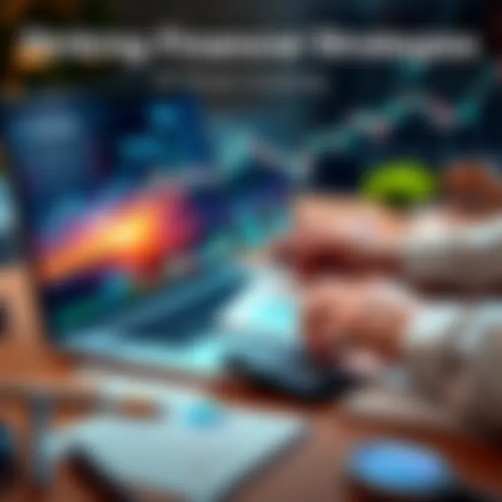 A person analyzing financial data and charts on a laptop with notes and a calculator nearby