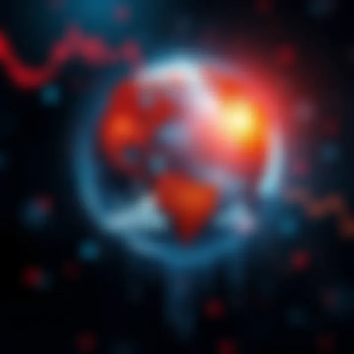 Illustration showing a globe with financial symbols and charts representing a major market shift.