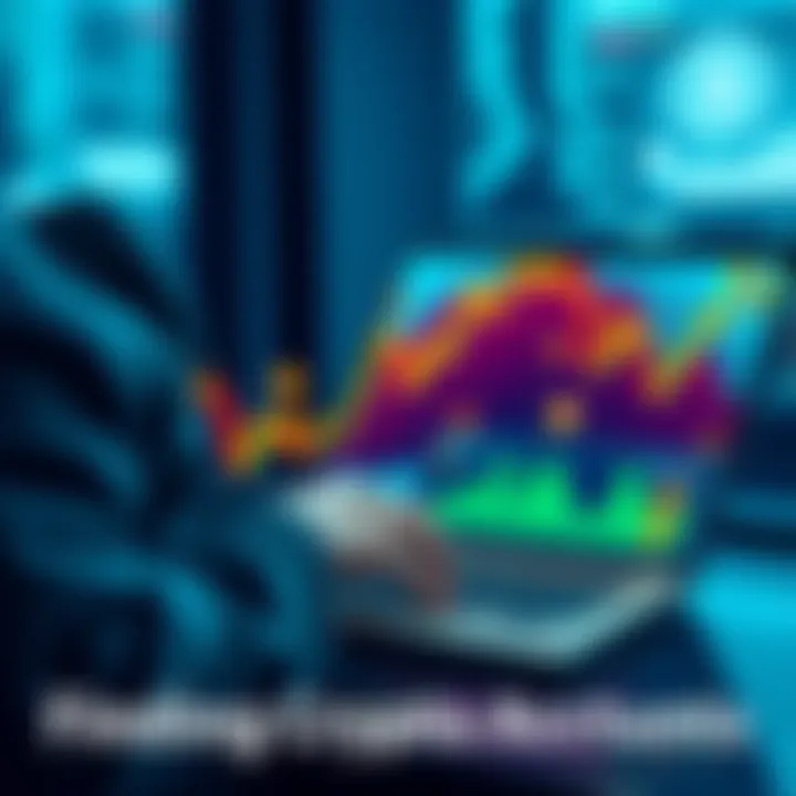 Finding Old Crypto Accounts A person looking at a laptop screen with cryptocurrency symbols and historical data charts