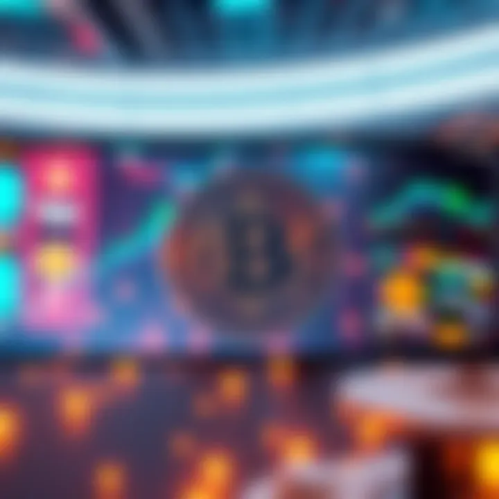 A scene from the Finding Satoshi trailer featuring digital graphics related to Bitcoin and cryptography