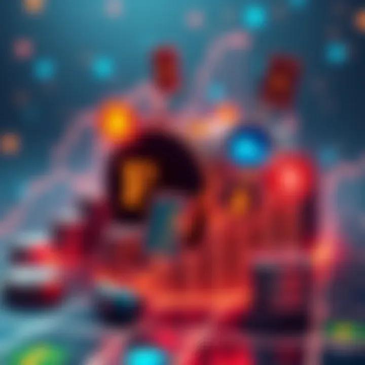 A graphic showing fintech firms transitioning to decentralized finance lending, with elements representing traditional finance and DeFi, indicating a major industry change.