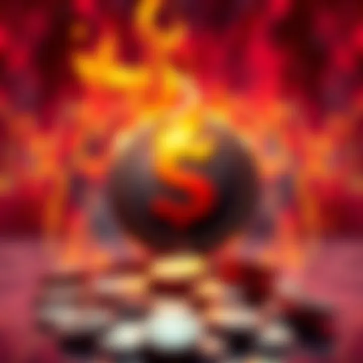 A vibrant graphic showcasing the $FIRE meme coin logo with flames and coins, emphasizing rewards for long-term holders.