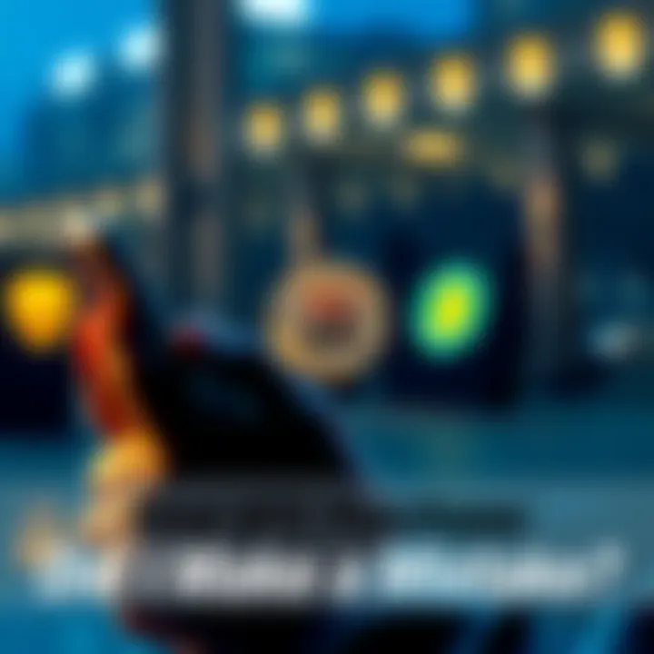 Person looking at Bitcoin on a smartphone, considering their investment decision