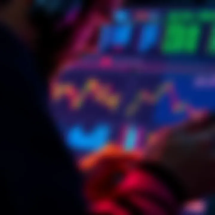 Close-up of a person analyzing financial graphs and charts related to fixed yield investments with stablecoins and real-world assets.