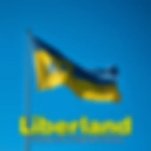 The flag of Liberland fluttering in the wind against a blue sky, symbolizing its status as a self-declared micro-nation.