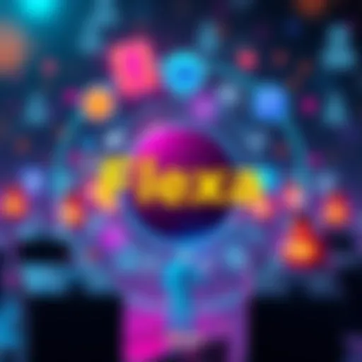 Flexa logo surrounded by icons representing digital payments and legislation