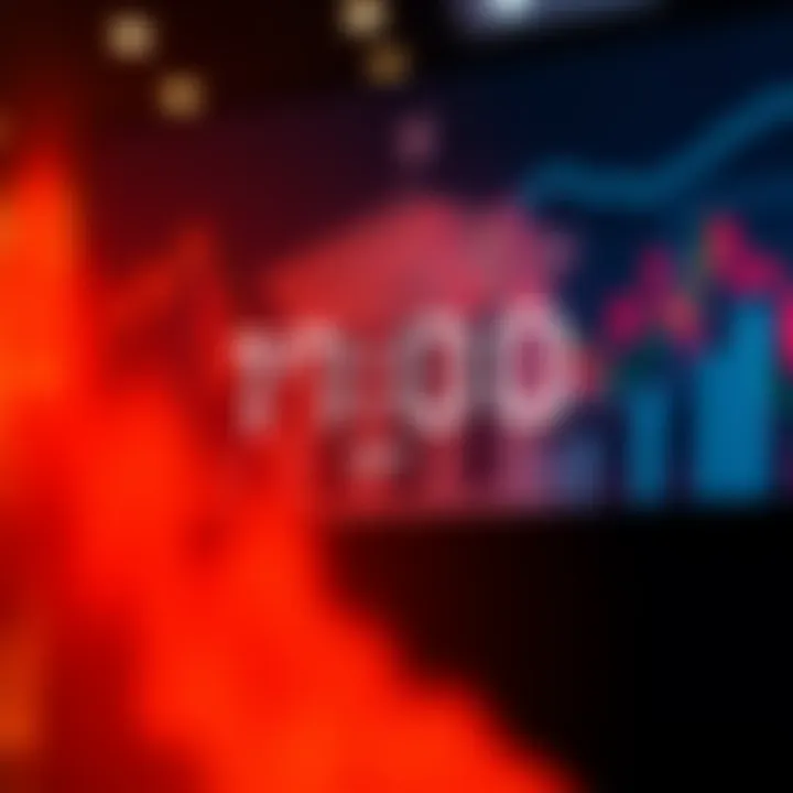 Graphic showing countdown clock for upcoming Federal Reserve meeting with market trends in the background