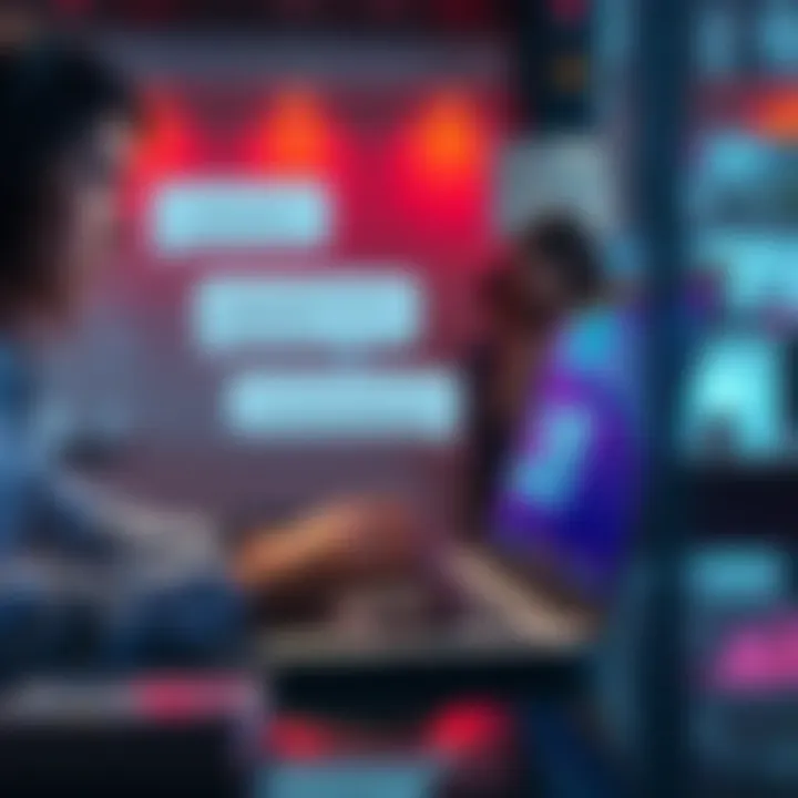 A forum participant typing on a laptop, asking for confirmation about acquiring another LPU, surrounded by chat bubbles representing community responses.