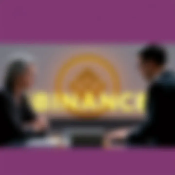 French government officials discussing cryptocurrency regulation in front of a Binance logo