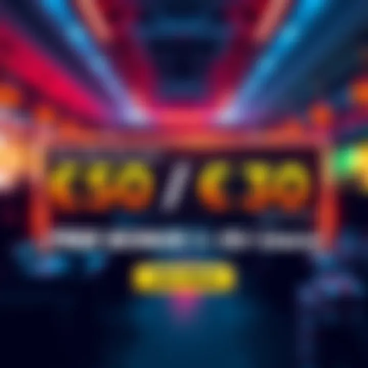 A promotional banner showcasing a €50 and €30 bonus for EU users with a call to action to join now.