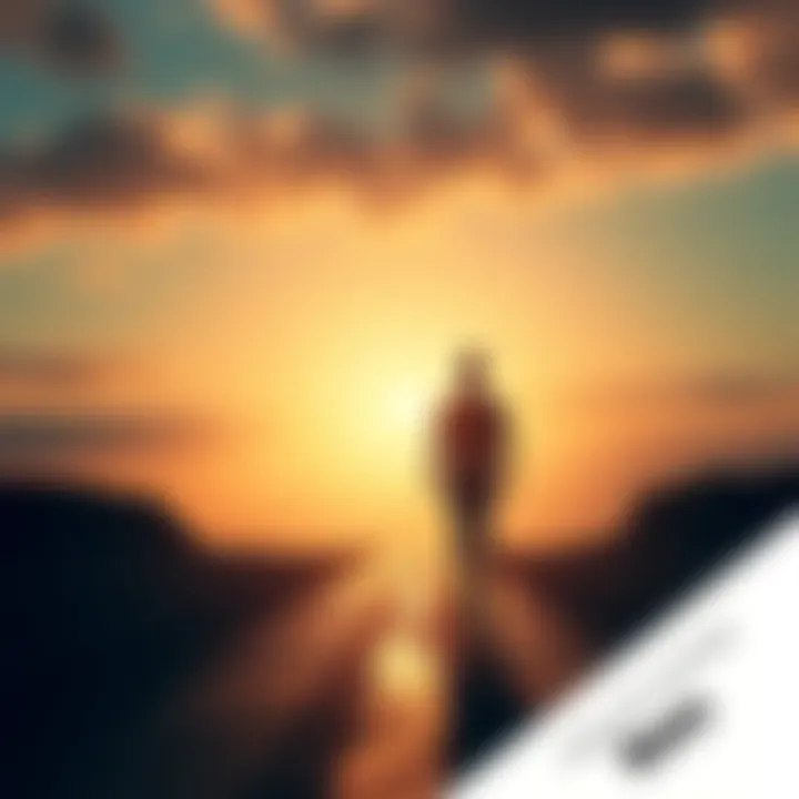 Fresh Start A person standing at a crossroads, looking toward a bright horizon, symbolizing new beginnings and opportunities.