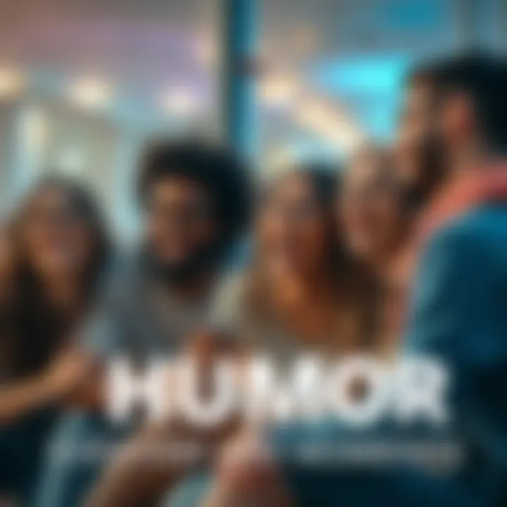 A group of friends sharing a light moment, laughing and enjoying each other's company in a casual setting.
