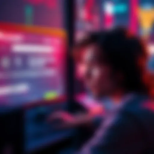 A person looking worriedly at their computer screen, showing a crypto account status that says funds are frozen for 12 months due to a recent transaction.