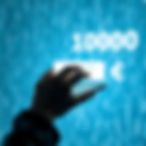 A visual representation of 1000 euros locked in a banking app, showing a 'Services Limited' message on the screen, while a frustrated person looks at their phone.