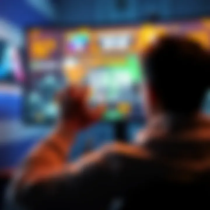 Frustrated gamer waiting for opponents A person looking at a game screen showing a timer but no opponents to play against, expressing frustration