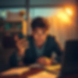 A person looking frustrated while holding a phone, surrounded by paperwork and a laptop, representing issues with money transfers.