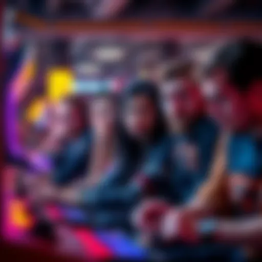 A group of people showing frustration while playing arcade games, expressing dissatisfaction with support services.