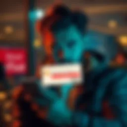 Bitstamp customer looking worried while holding a phone, with a blocked account notification on screen