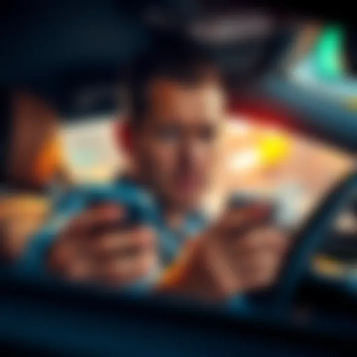 A seller looks at their phone with a worried expression, hoping for a response from a missing car buyer.