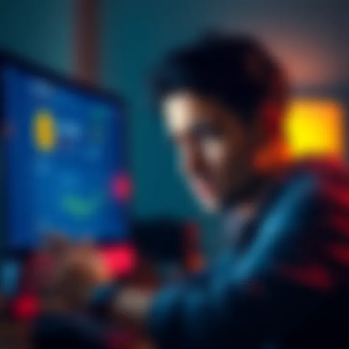 A person looking at a computer screen with a worried expression, showing account verification issues with Coinbase.