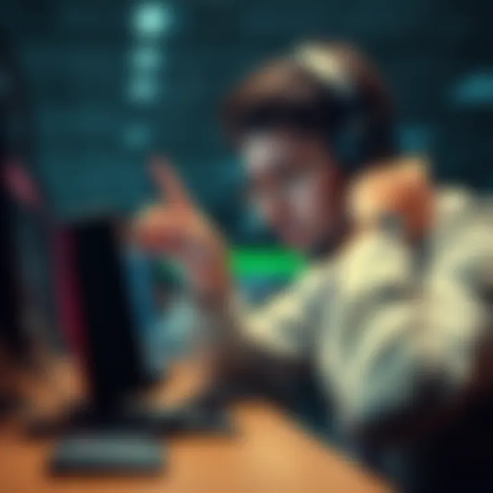 A person looks upset while talking to a phone displaying automated responses, symbolizing a struggle to reach human customer support.