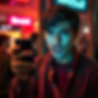 Frustrated customer showing a phone Customer holding a phone with a frustrated expression while discussing chargeback issues with Revolut