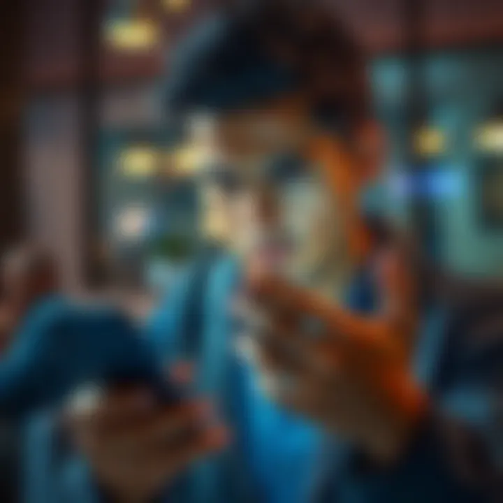 Frustrated customer with restricted account A person looking stressed while checking their phone, showing frustration over account restrictions with Revolut.