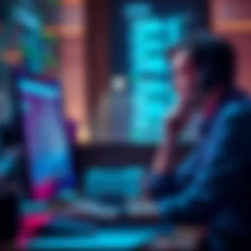 A person on their computer showing frustration at automated replies from a crypto exchange's customer support chat.