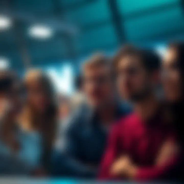 A group of frustrated people discussing issues with Ellipal wallets and XLM transactions, looking concerned and confused.