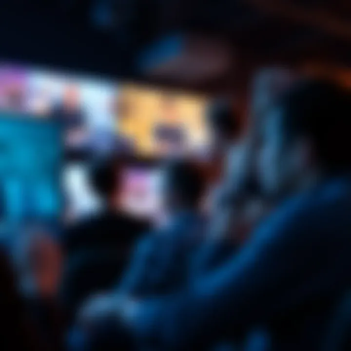 A group of disappointed fans looking at screens displaying Spoon's recent videos, showing their frustration with the content quality