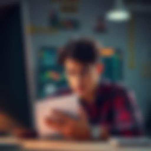 A person looking frustrated while reading auction comments on a computer screen, reflecting concerns over probation rules.