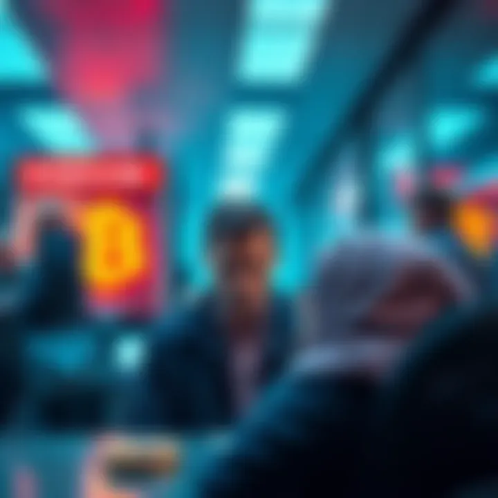 A person looking frustrated while speaking with a bank representative about a Bitcoin deposit