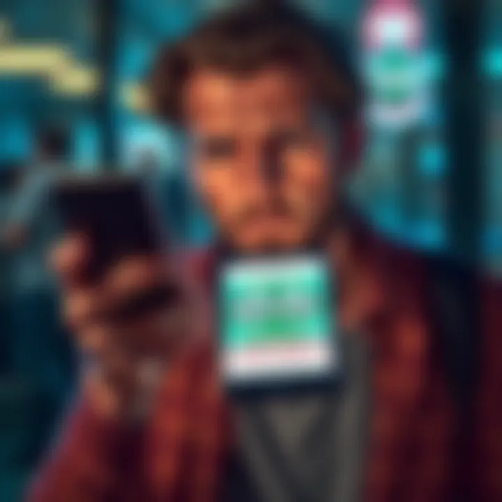 A person looking upset while holding a phone with a Kraken logo on the screen, showing confusion about a cash rebate offer.