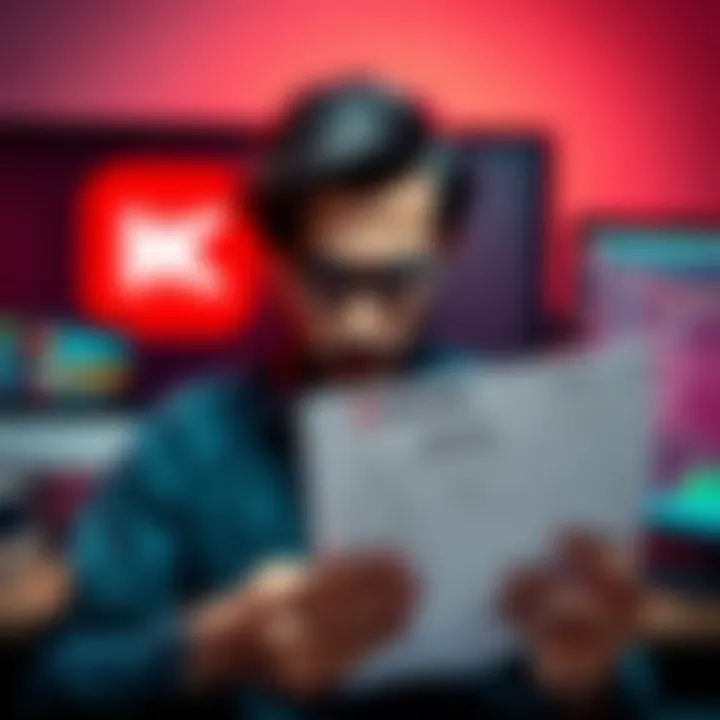 A person looking frustrated while holding a 1099-DA tax form in front of a computer screen showing a Kraken logo.