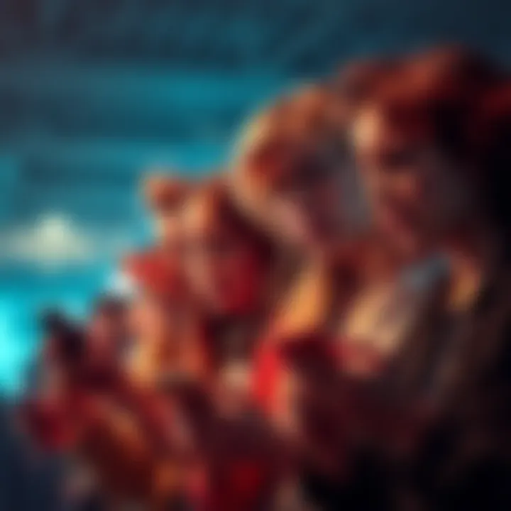 A group of annoyed people staring at their phones due to app crashes caused by ads
