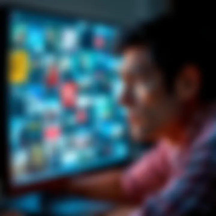 Frustrated person looking at a screen A person shows frustration while looking at a computer screen filled with ads, representing the issue of persistent advertising online.