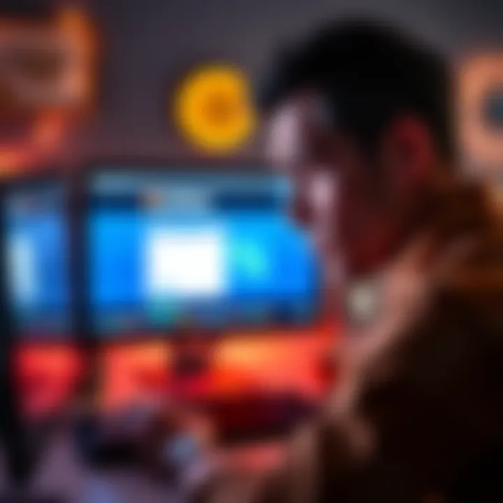 A person showing frustration while gazing at a computer screen displaying an old Coinbase account