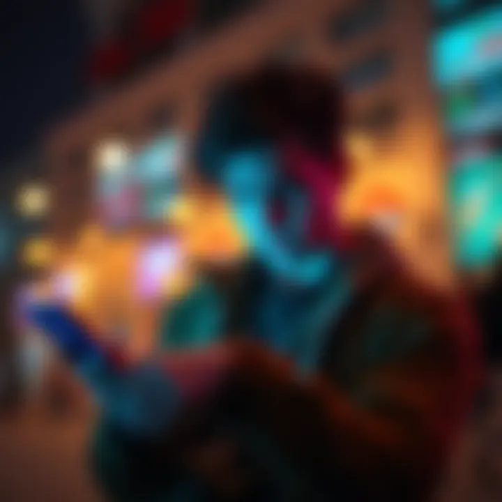 A person looking annoyed while scrolling through their phone, seeing dancing dog memes