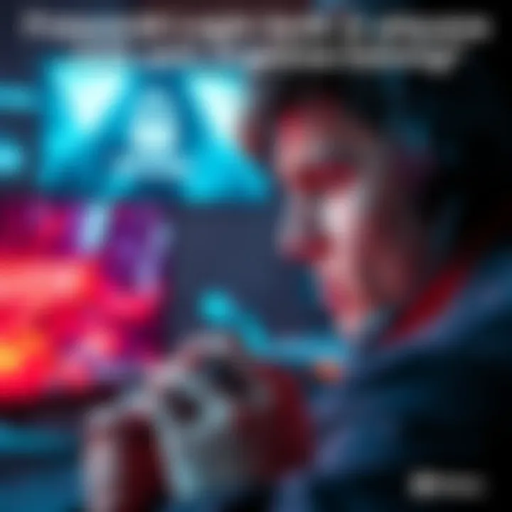 A gamer looking upset while staring at a login screen on their device, showing a network switching error message