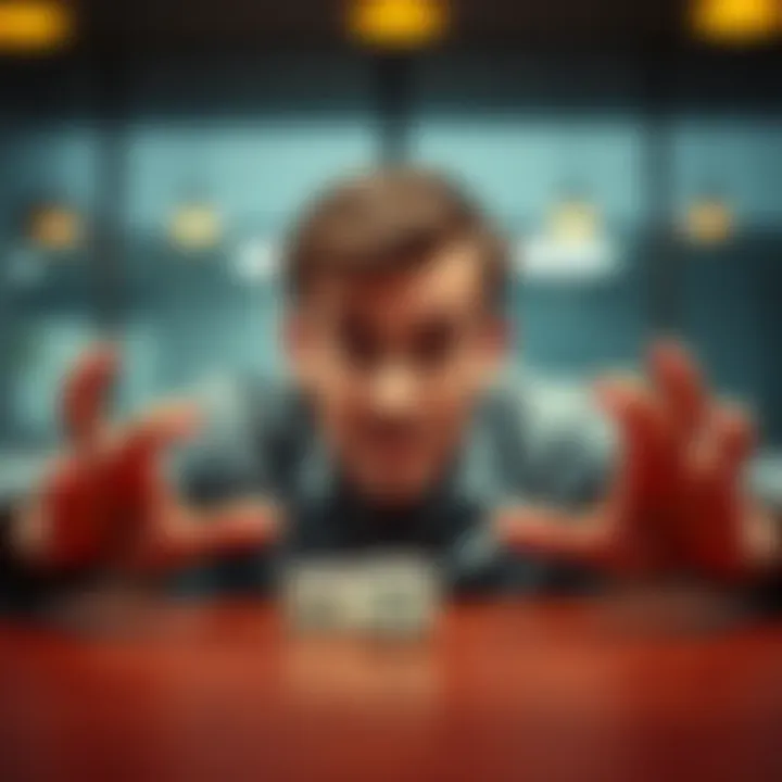 A player looking confused and frustrated while playing Rock Paper Scissors, with their hands showing different gestures. Nearby, a dice sits on the table, hinting at an alternative strategy.