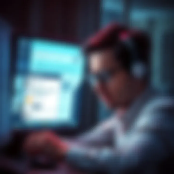 A person looking stressed while checking their computer screen with a support ticket notification