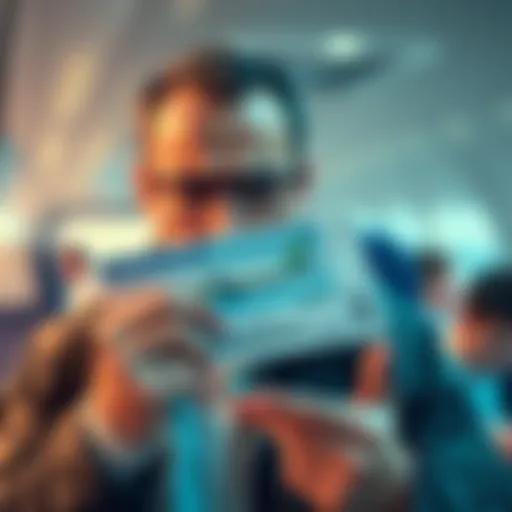 A traveler looks upset while holding a Ryanair ticket, showing distress over lost money due to customer service issues with Revolut